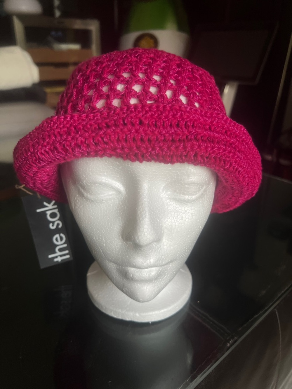 Brand new The Sak Crochet Bucket Hat in Fuchsia Pink